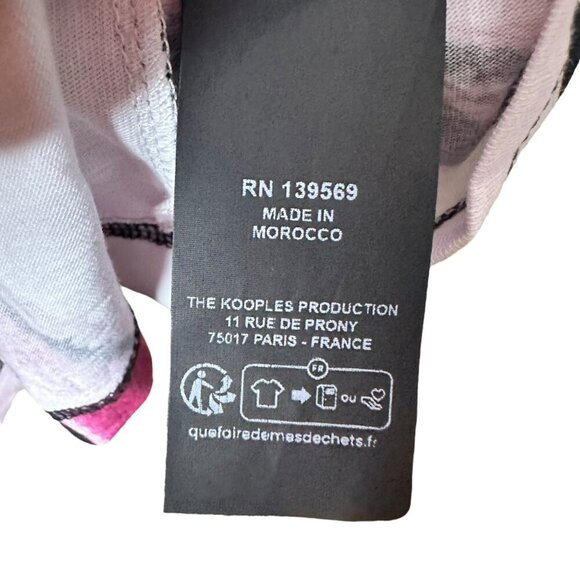 The Kooples Cotton Marble Print T-Shirt Pink & Black Short Sleeve Size‎ Small - Picture 7 of 7